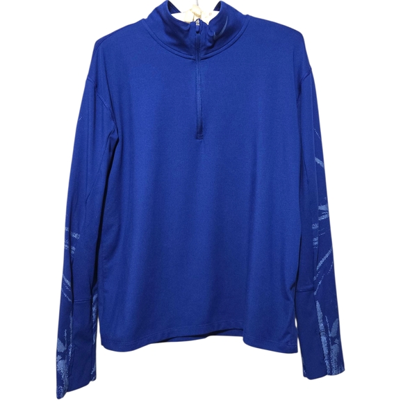Nike Dri-fit Blue Quarter-Zip Long Sleeve Pullover Athletic Running Top Small - Picture 1 of 8